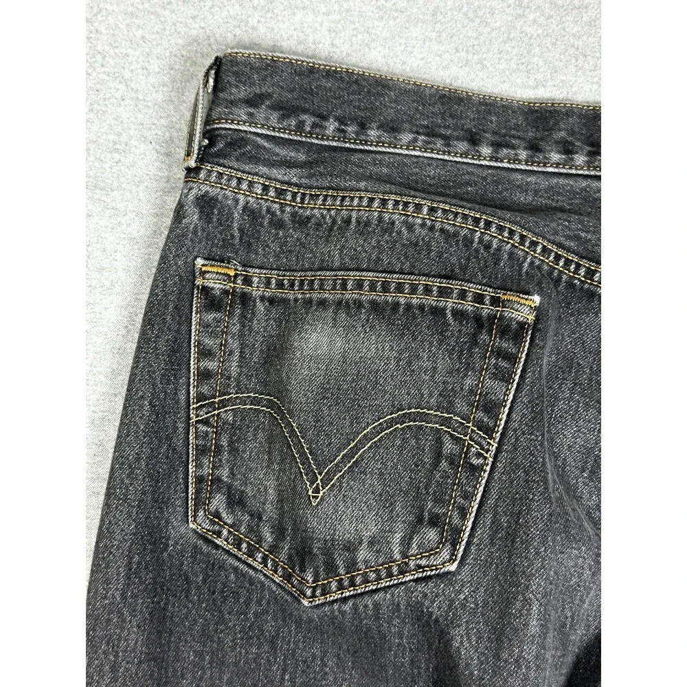 Levis 501 Jean 36x32 Charcoal Black‎ Wallet Fade Button Fly Cotton Y2K